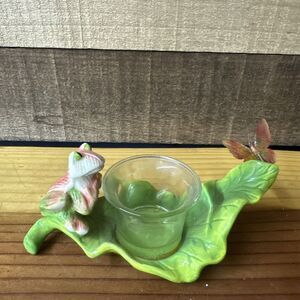 Frog And Butterfly Votive Holder